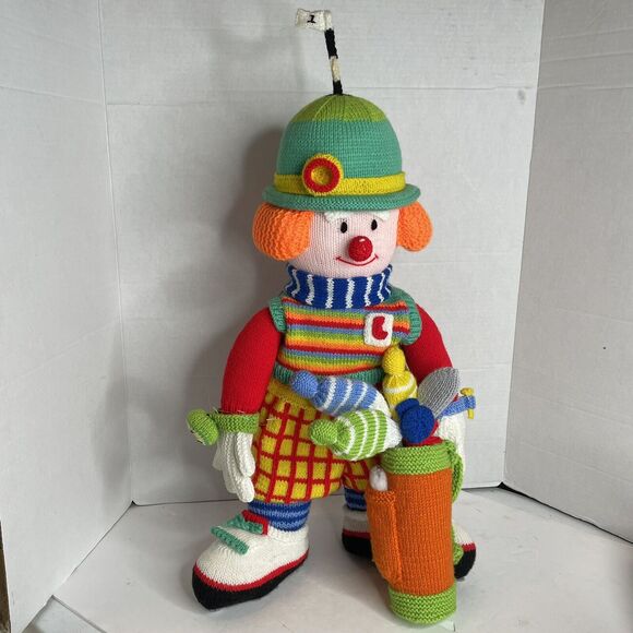 Jean Greenhowe The Red Nose Gang Binky Bunker Crotcheted Golfer Doll 27” Tall - Picture 2 of 6